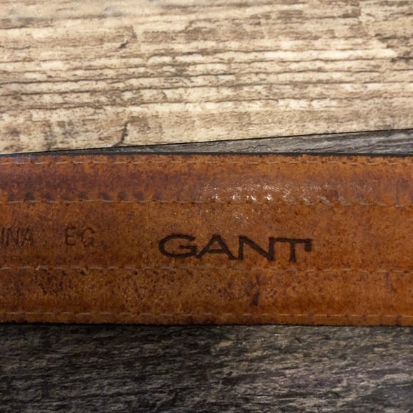 Gant Cognac Brown Full Grain Cowhide Leather Belt Vintage Braided Rustic Size 38 - Picture 6 of 12